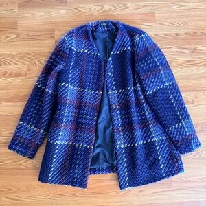 Plaid Blue Women's Coat